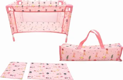 Produktbild von Dollsworld Reisebett - Tragbares Puppenbett für unterwegs