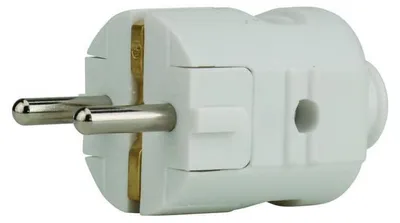 Produktbild von Schutzkontakt-Stecker mit Knickschutz, weiß