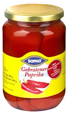 Obrázek produktu pro Sofko se upekl. Paprika ručně loupaná 660g