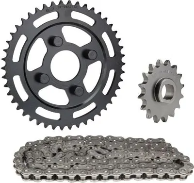 Image de Jeu de chaîne 3 pièces noir 16/46 dents pour Zündapp SX 80 type 540-150