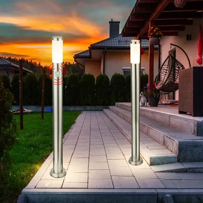 Produktbild von 2er Set Stehlampen aus Edelstahl für den Außenbereich