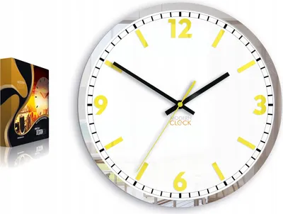 Produktbild von ModernClock, wanduhr,gelb, Solar 30cm, moderne Uhr, Quarzuhr
