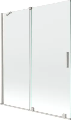 Zdjęcie produktu dla Mexen Velar parawan, 2-skrzydłowy, 140x150 cm, nikiel, transparent