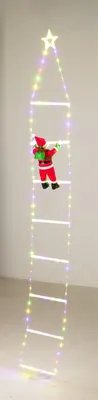 Obrázek produktu pro Vánoční dekorace, 124 LED, Mikuláš na žebříku, 2m