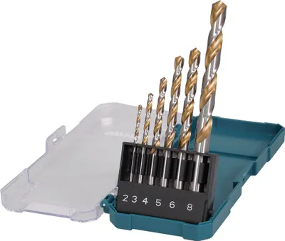 Image de Makita metal drill set hss-g 6pcs 2/3/4/5/6/8mm