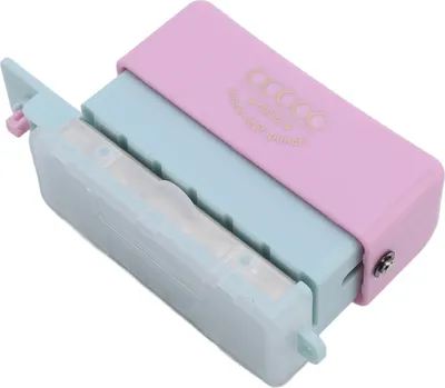Imagen del producto de Herramienta portátil para perforar papel, con 5 agujeros redondos, perforadora manual para papel A5, B5, A4 y cuadernos de hojas sueltas, color azul violeta