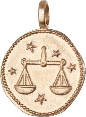 Zdjęcie produktu dla Waga, znak zodiaku, pozłacana 18-karatowym złotem, zawieszka do łańcuszka, 16 mm, horoskop