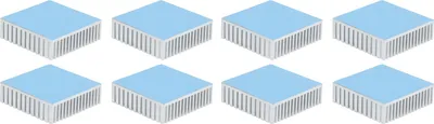 Obrázok produktu pre 8 ks chladič chladenie chladič hliníkovej zliatiny 50x50x15mm príslušenstvo biela so zadným lepidlom