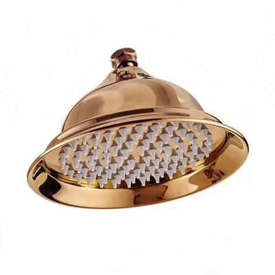 Produktbild von Kupferduschkopf, Durchmesser 20 cm (8 Zoll), Hochdruck-Festduschkopf mit verstellbarem Winkel, Duschkopf, Regenduschkopf – Gold