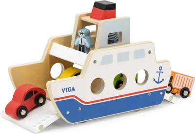 Immagine prodotto di VIGA Barca in legno Capitan Cars 4pz