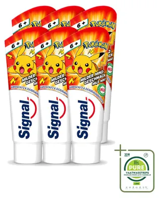 Obrázok produktu pre 6 x Zubná pasta Signal pre deti - Jemná mätová príchuť - 75 ml - Veľké balenie - 6 kusov