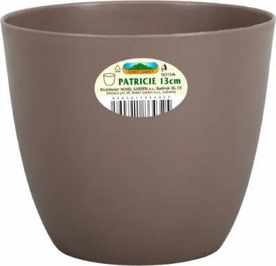 Image de Couvercle pour pot de fleurs PATRICIE marron gris plastique d18x16cm