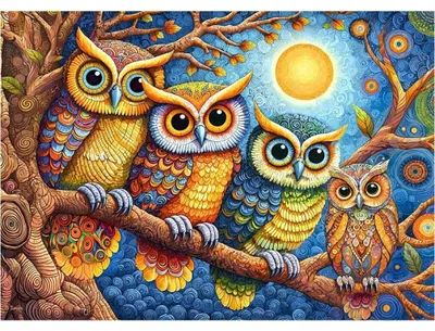 Produktbild von CHERRY PAZZI Puzzle Eulen im Mondlicht 500 dlks