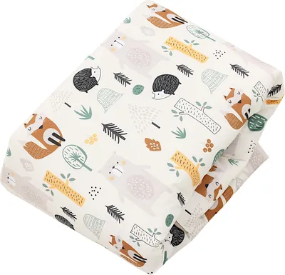 Produktbild von TupTam Baby Spielmatte Kinder Große Spieldecke Gepolstert XXL Krabbeldecke 120 x 120 cm Babyzimmer Schlafteppich, Farbe: Rund 120 cm / Wald / Beige