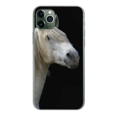 Produktbild von MuchoWow® Handyhülle Schutzhülle Hülle für iPhone 11 Pro Max Pferde - Pilz - Schwarz Silikon Softcase Handy Hülle - Schutz
