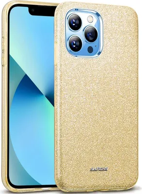 Produktbild von Conie Glitzer Schutzhülle für iPhone 13 Pro Hybrid Silikon Hard Case TPU Cover Hülle in Gold