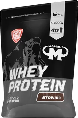 Produktbild von Mammut Nutrition - Whey Protein - 1000 g Zipp-Beutel, 1 x 1000 g Zipp-Beutel, Geschmack: Brownie