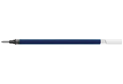 A single blue pen refill is shown horizontally against a white background.