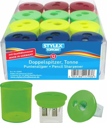 Produktbild von 12 Doppel Dosenanspitzer Anspitzer Bleistiftspitzer