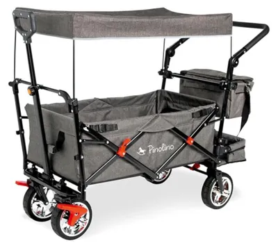 Produktbild von Klappbollerwagen 'AddPlus' mit Bremse, grau meliert