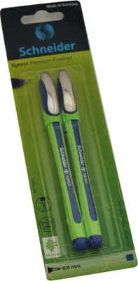 Produktbild von Schneider Premium-Fineliner Xpress blau, Blisterkarte mit 2 Stück