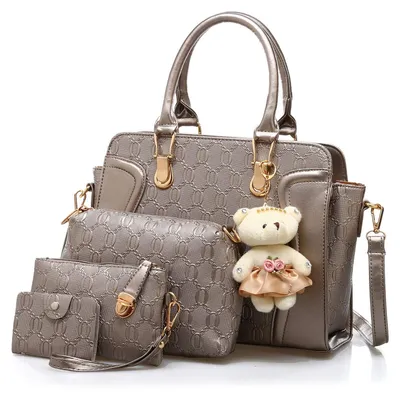 Image de Ensemble de sacs à main pour femmes, comprenant un sac cabas, un sac à bandoulière et un portefeuille