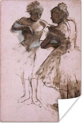 Produktbild von MuchoWow® Poster Zwei Tänzerinnen - Kunstwerk von Edgar Degas 20x30 cm - Papierdruck