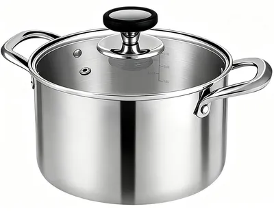 Obrázok produktu pre Nerezový hrniec Kochtopf, priemer 20 cm, objem 3,6 l, s skleneným pokrievkou, vhodný pre všetky typy sporákov, vrátane indukčných. Vnútorná stupnica. Vhodný do umývačky riadu