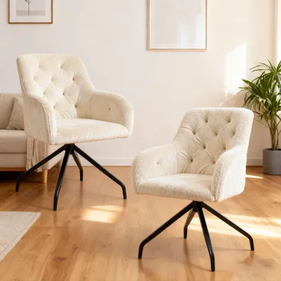 Immagine prodotto di Sedie girevoli per sala da pranzo - Sedie per sala da pranzo - Sedie da cucina - Sedie per bar - Sedie per ristoranti - Colore beige
