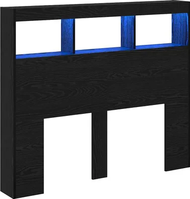 Zdjęcie produktu dla vidaXL Zagłówek o wyglądzie czarnego dębu 120 x 17 x 102 cm Materiał drewnopochodny