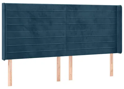 Produktbild von vidaXL Kopfteil mit Ohren Dunkelblau 203x16x118/128 cm Samt