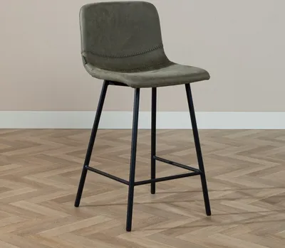 Produktbild von Bronx71 Barhocker Leder Mikky 65 - 78 cm olivgrün