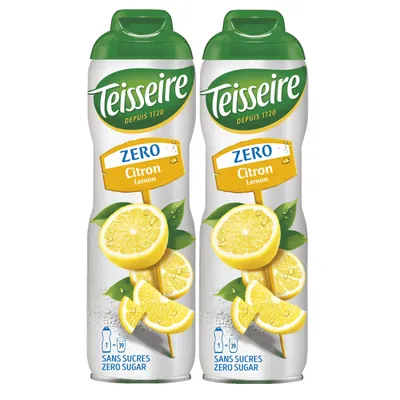 Produktbild von Teisseire Sirup Lemon/Zitrone zero Zucker 600ml - Cocktails (2er Pack)