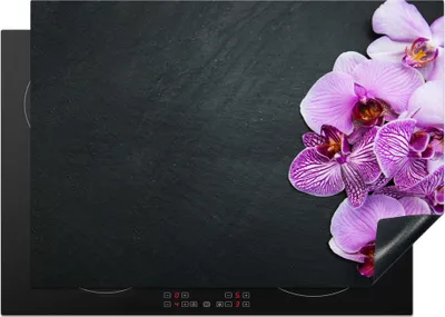 Produktbild von KitchenYeah© Herdabdeckplatte Orchidee - Blumen - Rosa - Flora , 75x52cm, Küche Deko, Glaskeramikkochfeld Herdabdeckung, Abdeckplatte fùr Kochfeld