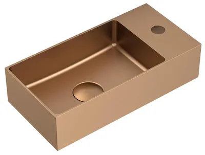 Obrázek produktu pro Sapho AURUM nerezové umývátko, 36,5x18cm, včetně výpusti, levé/pravé, měď mat - AU304