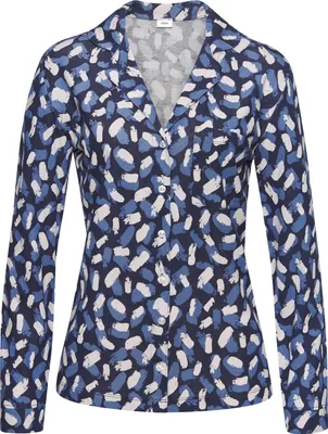 Produktbild von s.Oliver Pyjamaoberteil blau-gemustert Größe 32/34