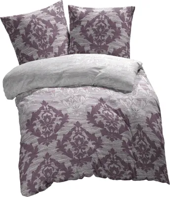 Produktbild von ETÉREA Renforcé Bettwäsche 155x220cm + 80x80cm - 100% Baumwolle - Bettbezug Barock natürlich weich - Bettwäsche Set mit Kissen 155x220cm Bettbezug + 80x80cm Kissenbezug 2teilig -  - Lila