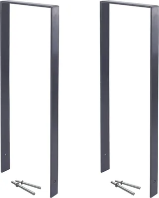 Produktbild von 2 x Fahrradanlehnbügel 119 x 39 cm Flachstahl 13 mm Anthrazit  Einbetonieren Anlehnbügel Parker Typ U