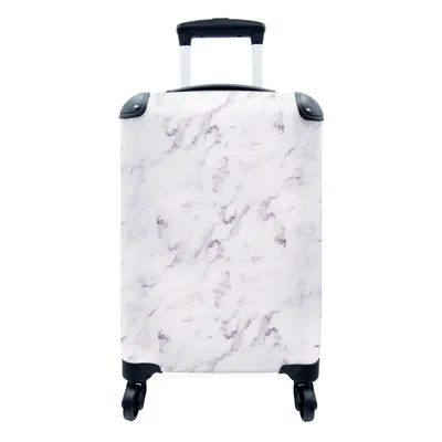 Produktbild von MuchoWow® Koffer Handgepäck Trolley Rollkoffer Kleine Reisekoffer mit 4 Rollen - Marmor - Muster - Rosa - Cabin Size < 55x40x23 cm & 55x40x20 cm - Fotokoffer - Kabinenkoffer - Boardgepäck - Reise-Box - Reisekoffer - Reisegepäck - Koffer mit Bild - Trolley für Kinder