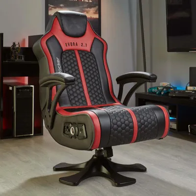 Produktbild von X Rocker 2020014 Videospiel-Stuhl Konsolen-Gamingstuhl Gepolsterter Sitz Schwarz