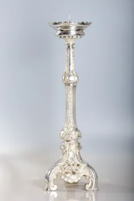Produktbild von Altar Leuchter Messing versilbert H 50 cm