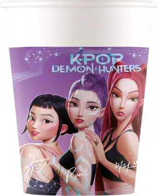 Obrázok produktu pre KPOP Demon Hunters – 8 papierových pohárov – cca 200 ml