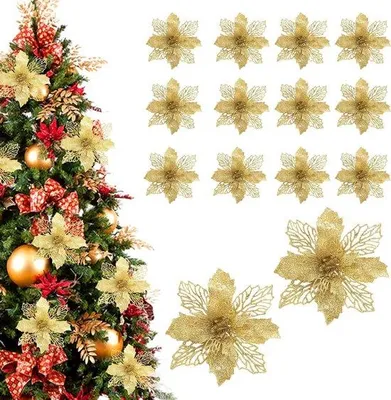 Image de Bougeoirs de Noël scintillants - lot de 12 pour le sapin.