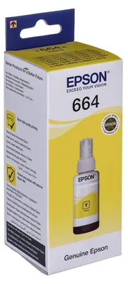 Obrázok produktu pre Epson T6644 Yellow ink bottle 70ml, Originál, Žltá, Epson L100/L110/L200/L300/L355/L550, Indonézia, 1 kusov, 40 mm