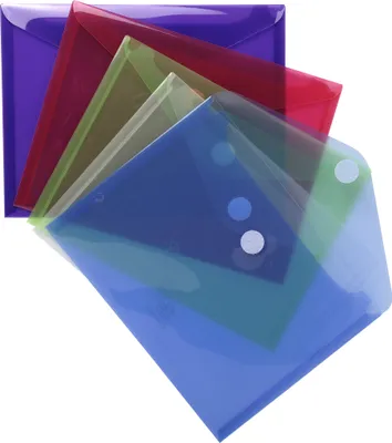 Image de Exacompta 10x Sachet de 5 mini pochettes-enveloppes PP A5 assort. 56720E