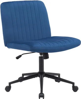 Produktbild von Bürostuhl – Ergonomischer Drehstuhl – Höhenverstellbar & 360 Grad drehbar | Farbe: Blau | Material: Weich