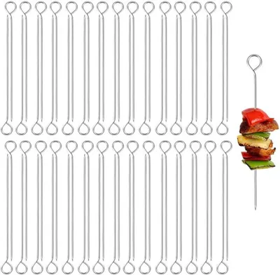 60 Stück Roulade Nadeln 10 cm lange Grillspieße - RVS Cocktailpicker - Roulade Nadeln für Grillspieße, Cocktails
