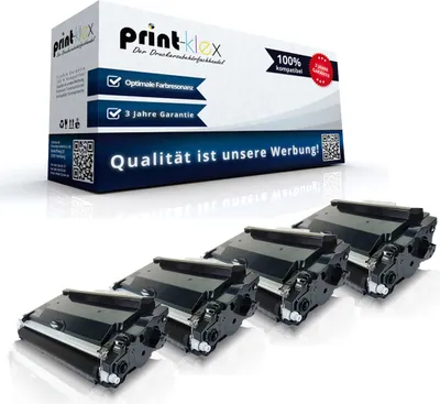 A box of toner cartridges with several cartridges displayed in front of it.