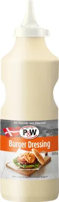 Produktbild von P&W Burger Dressing 900g Squeeze Flasche Hamburger Sauce Majo