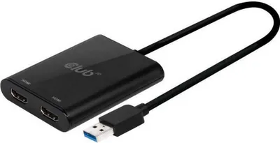Imagen del producto de Club 3D SenseVision: Adaptador de video externo - USB 3.1 Gen 1 - 2 x HDMI